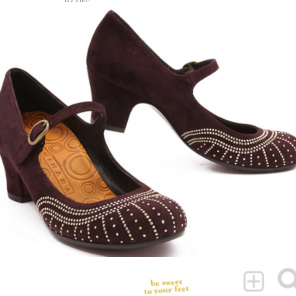 Chie Mihara Black Suede Maryjane with Rhinestones